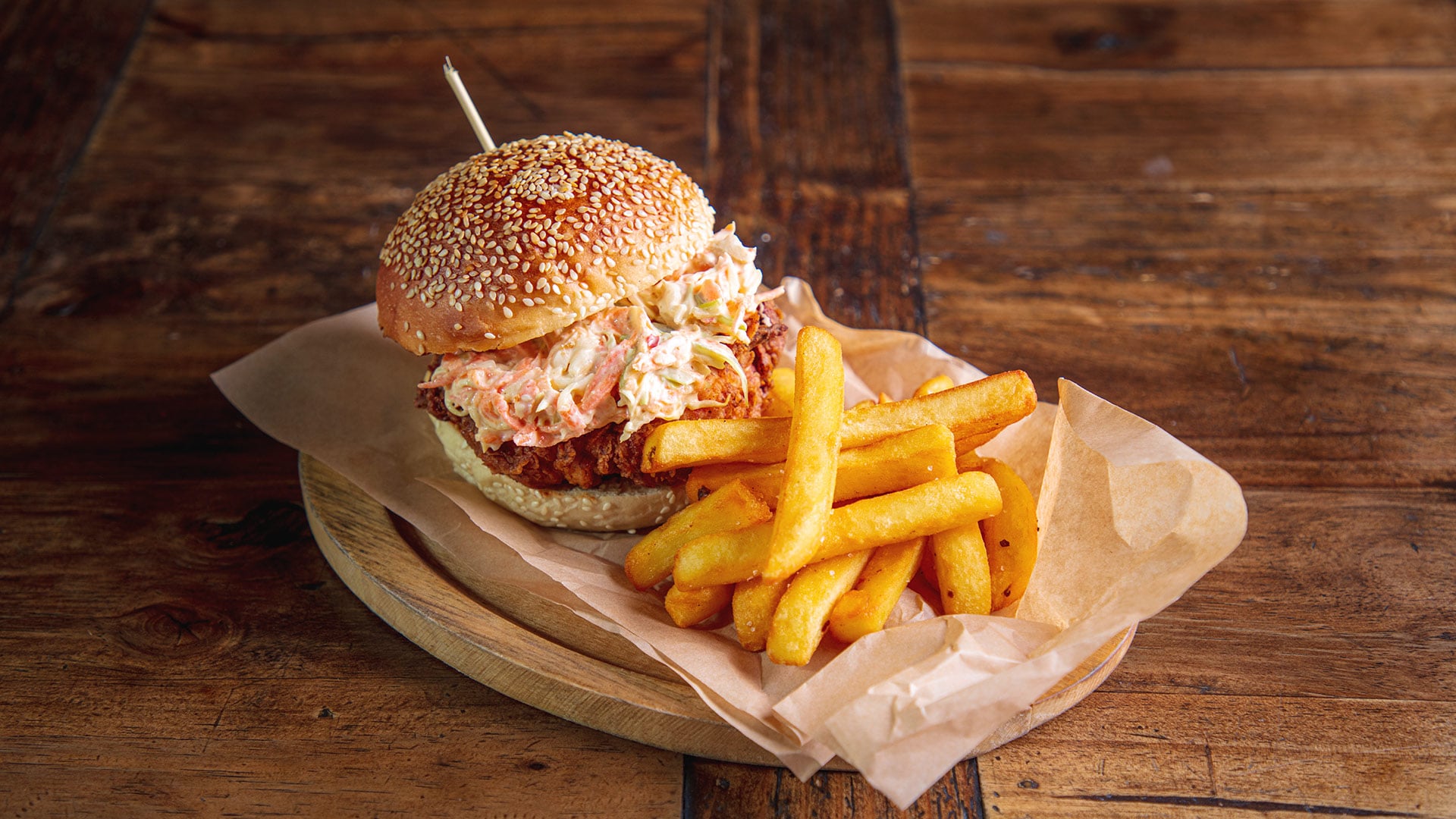 Pulled pork sandwich with French fries