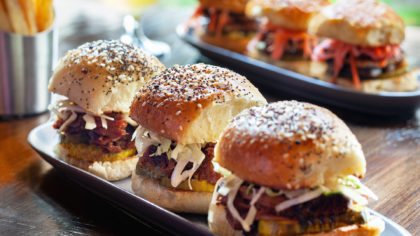 Sliders with everything buns