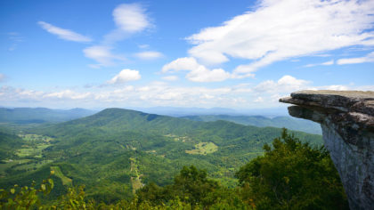 View from McAfee Knob on sunny day