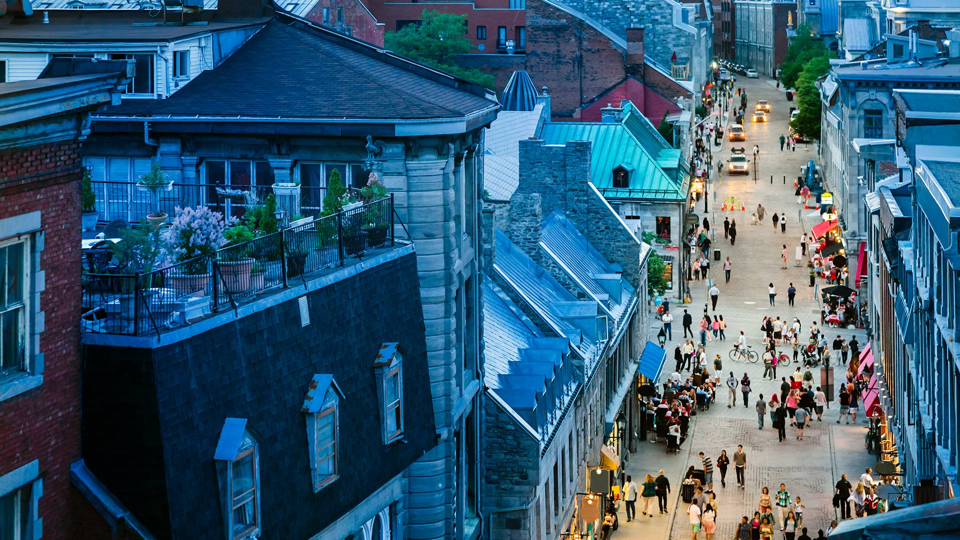 View of Rue St. Paul in Old Montreal
