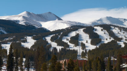 Ski slopes and mountains during the day in Breckenridge