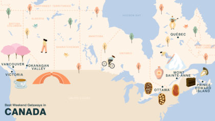 best weekend getaways in canada map