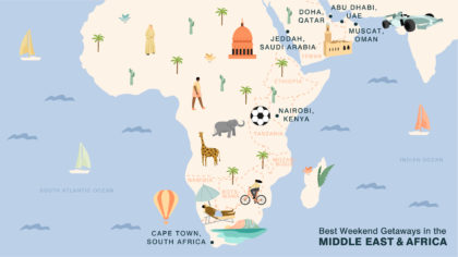 weekend getaways map middle east and africa