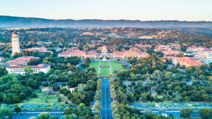 aerial view of stanford university campus