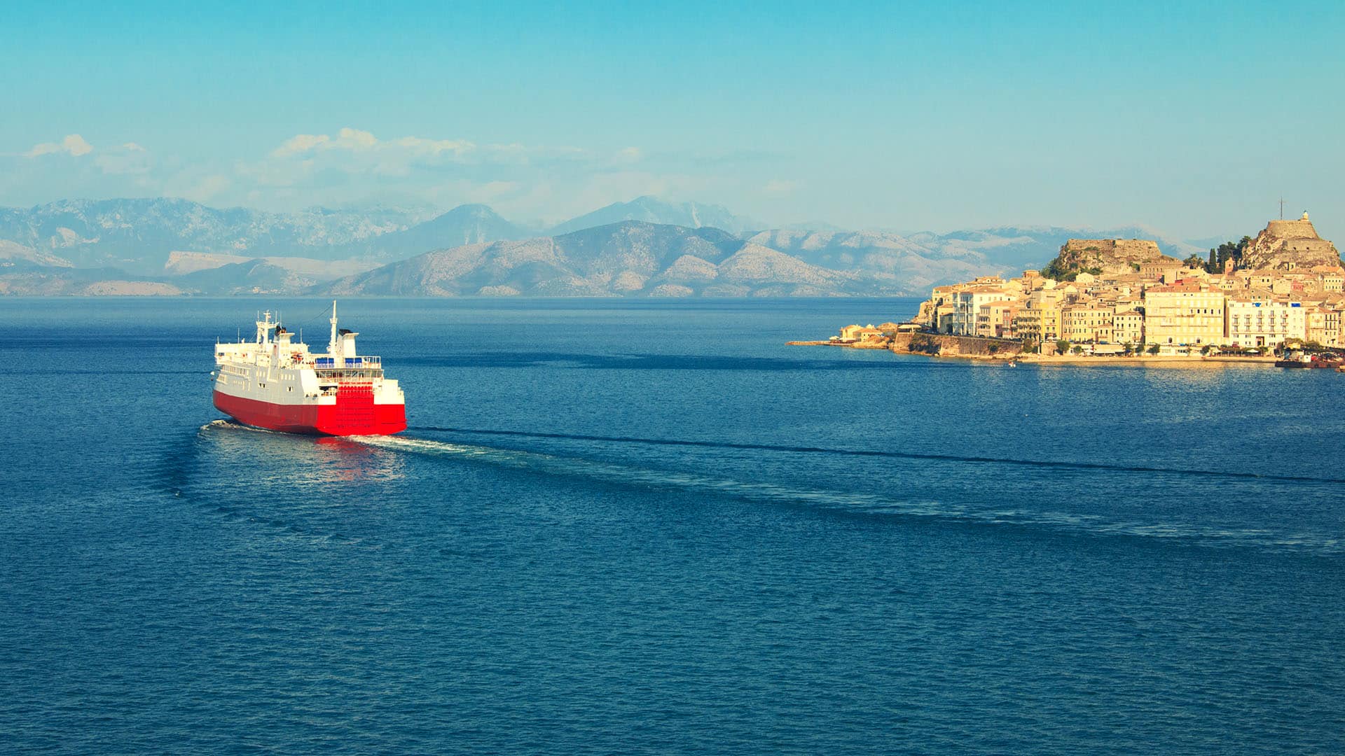 ferry in corfu greece
