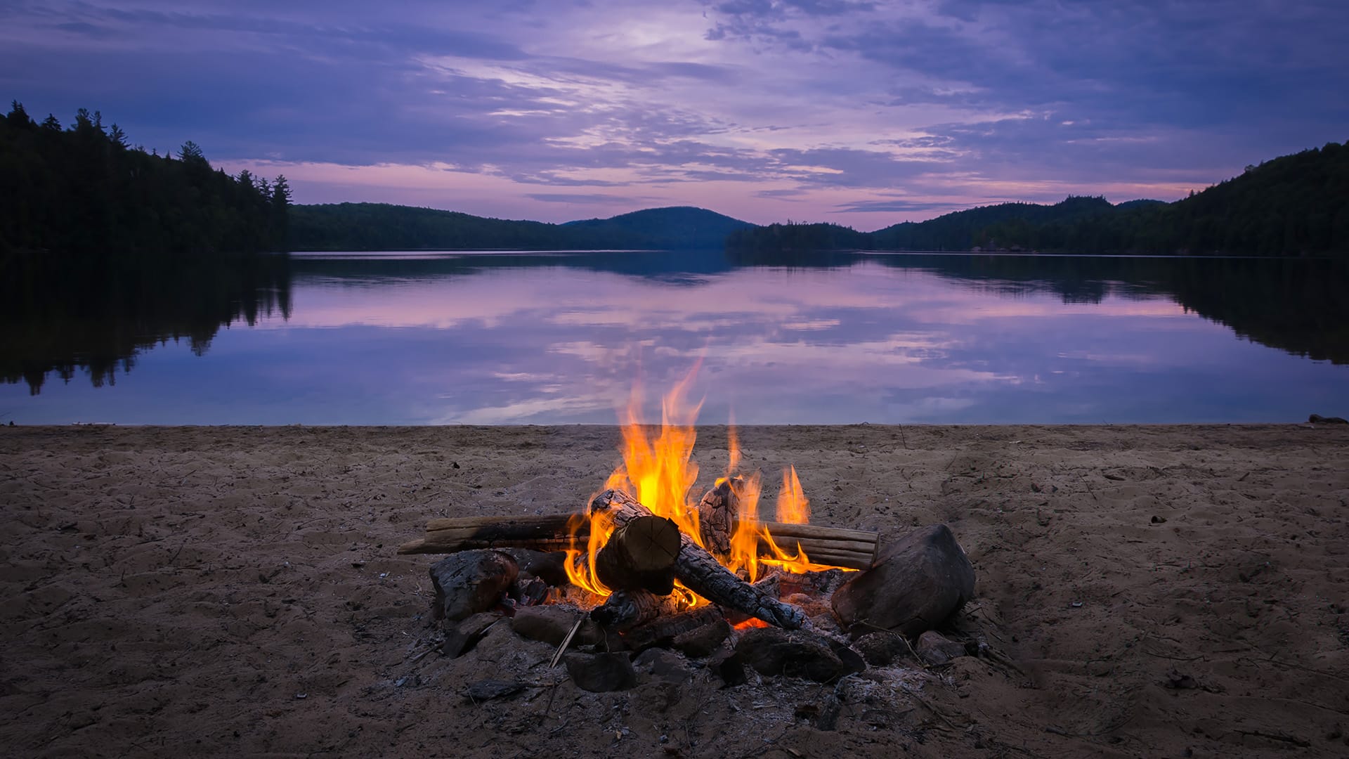 A bonfire near the beach
