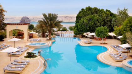 a pool on the banks of the Dead Sea