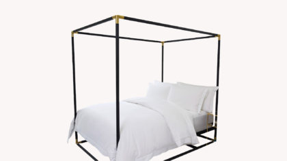 A canopy bed