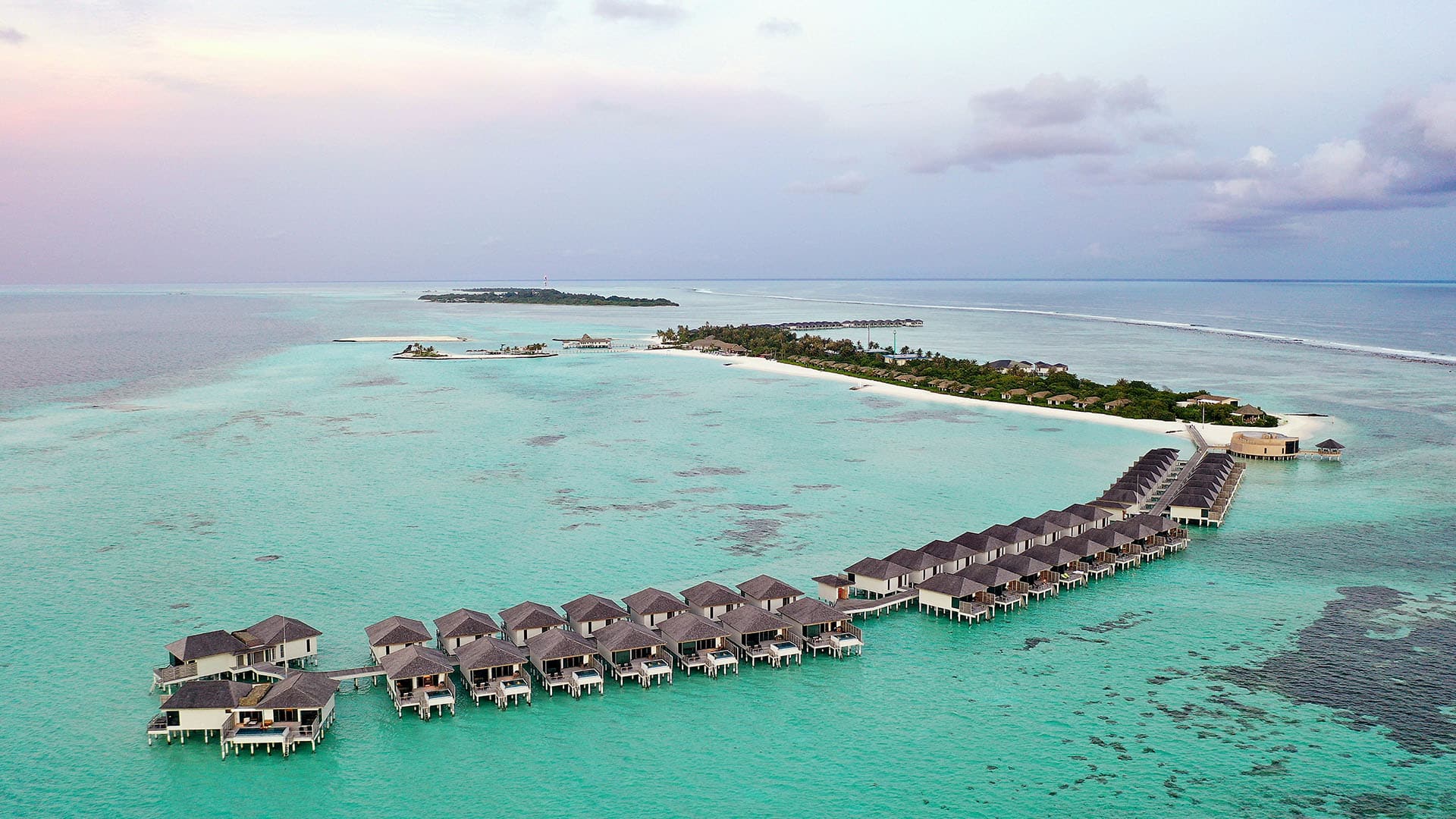 Overwater villas in the Maldives