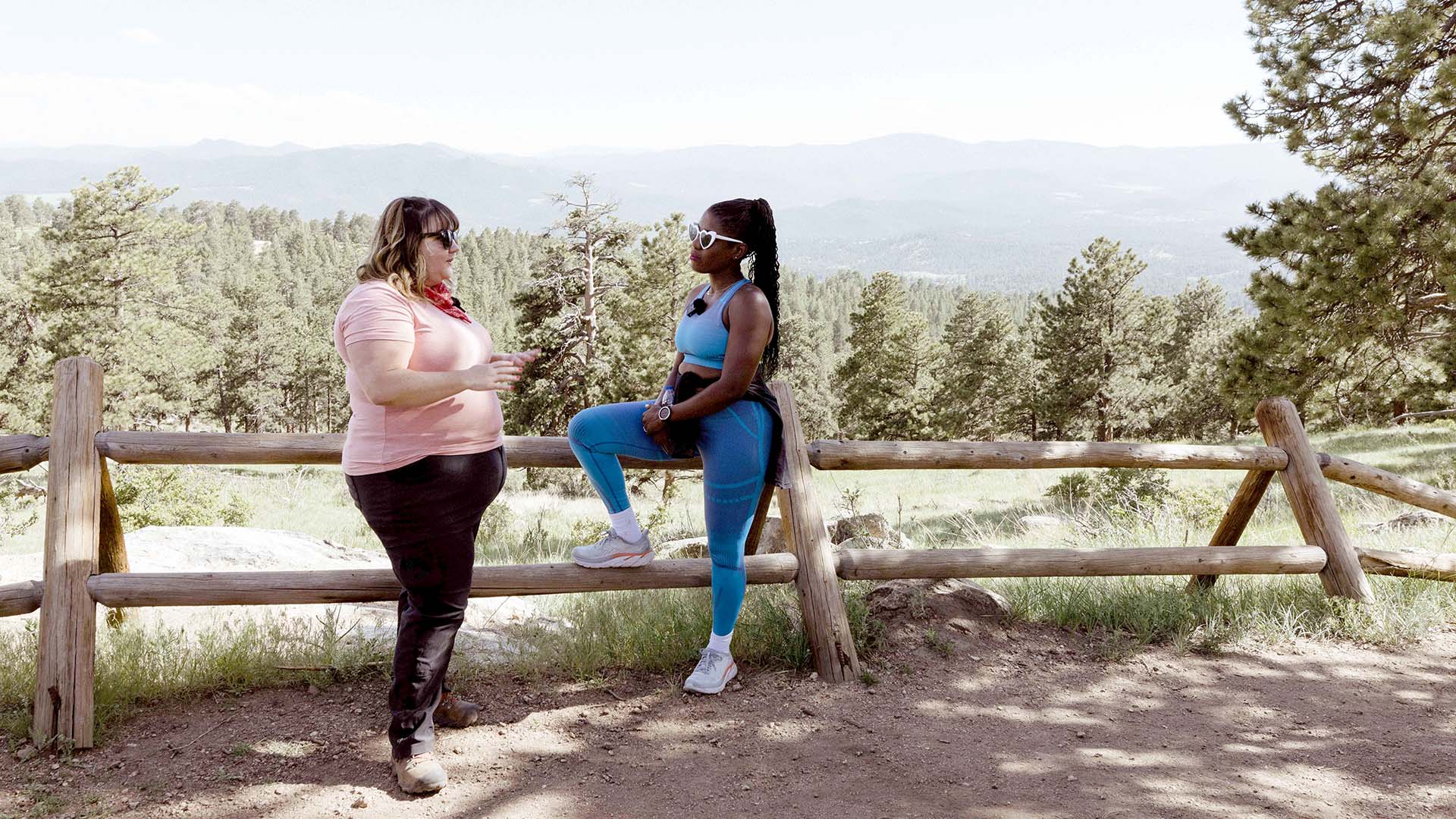 two women take break during their hike