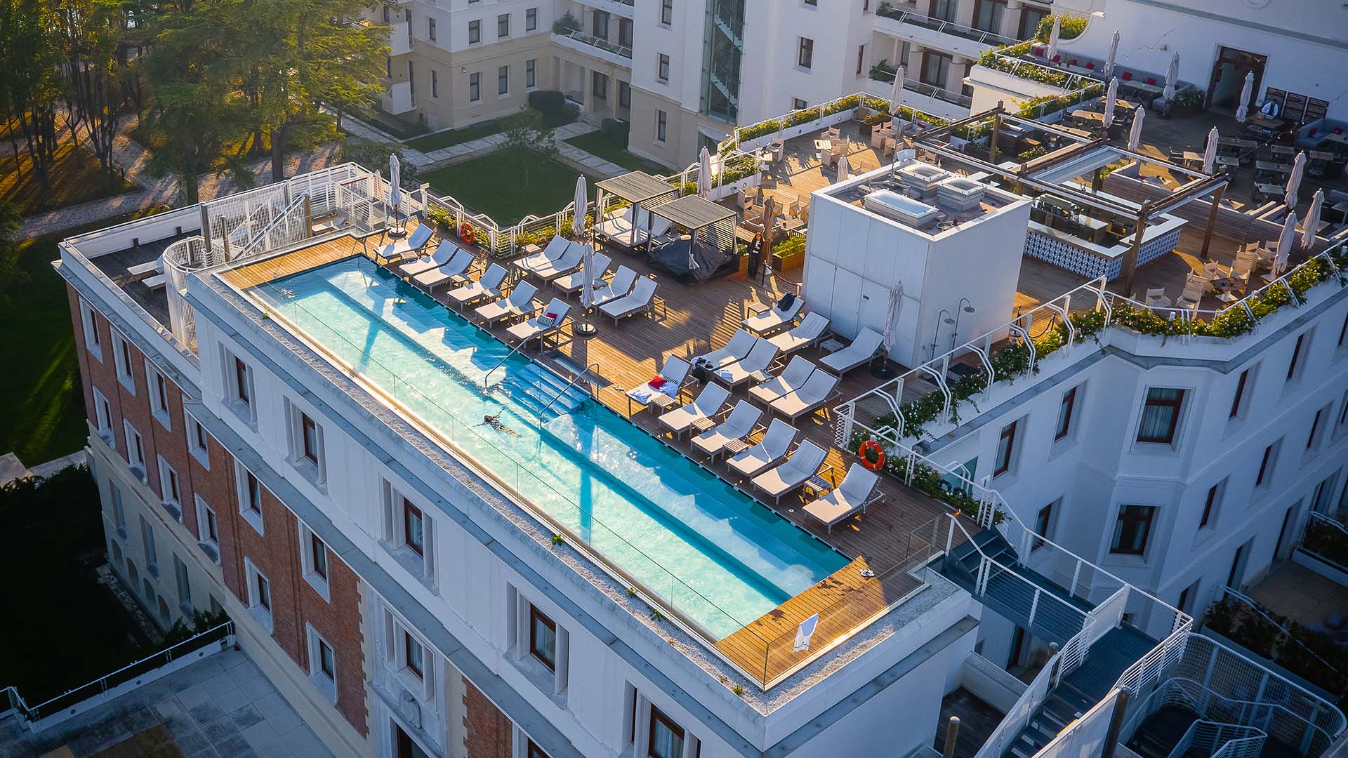 a rooftop pool in Venice