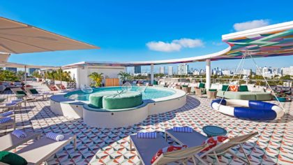 A rooftop pool in South Beach