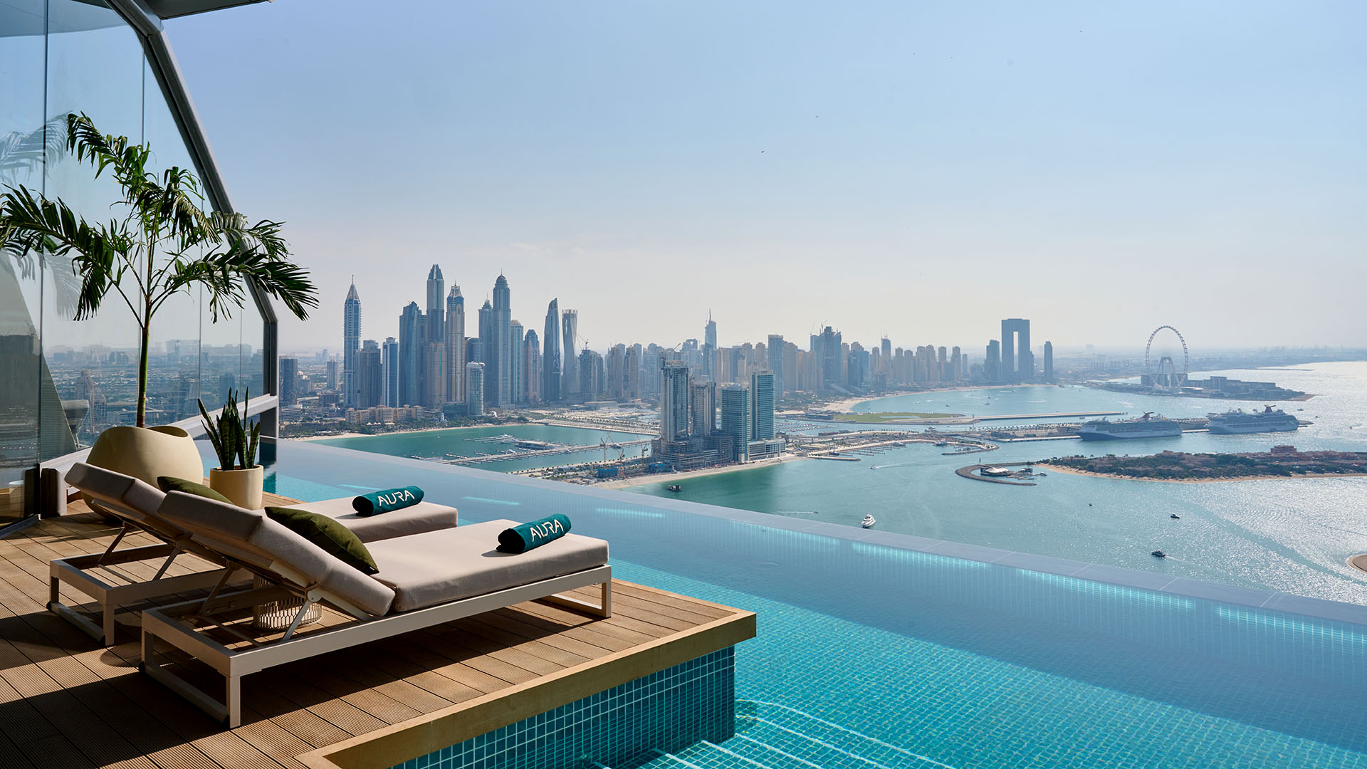 a pool deck in Dubai