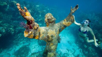 statue of christ snorkeling key largo