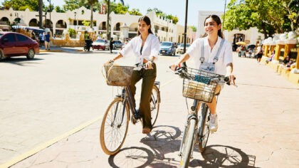 biking in yucatan town