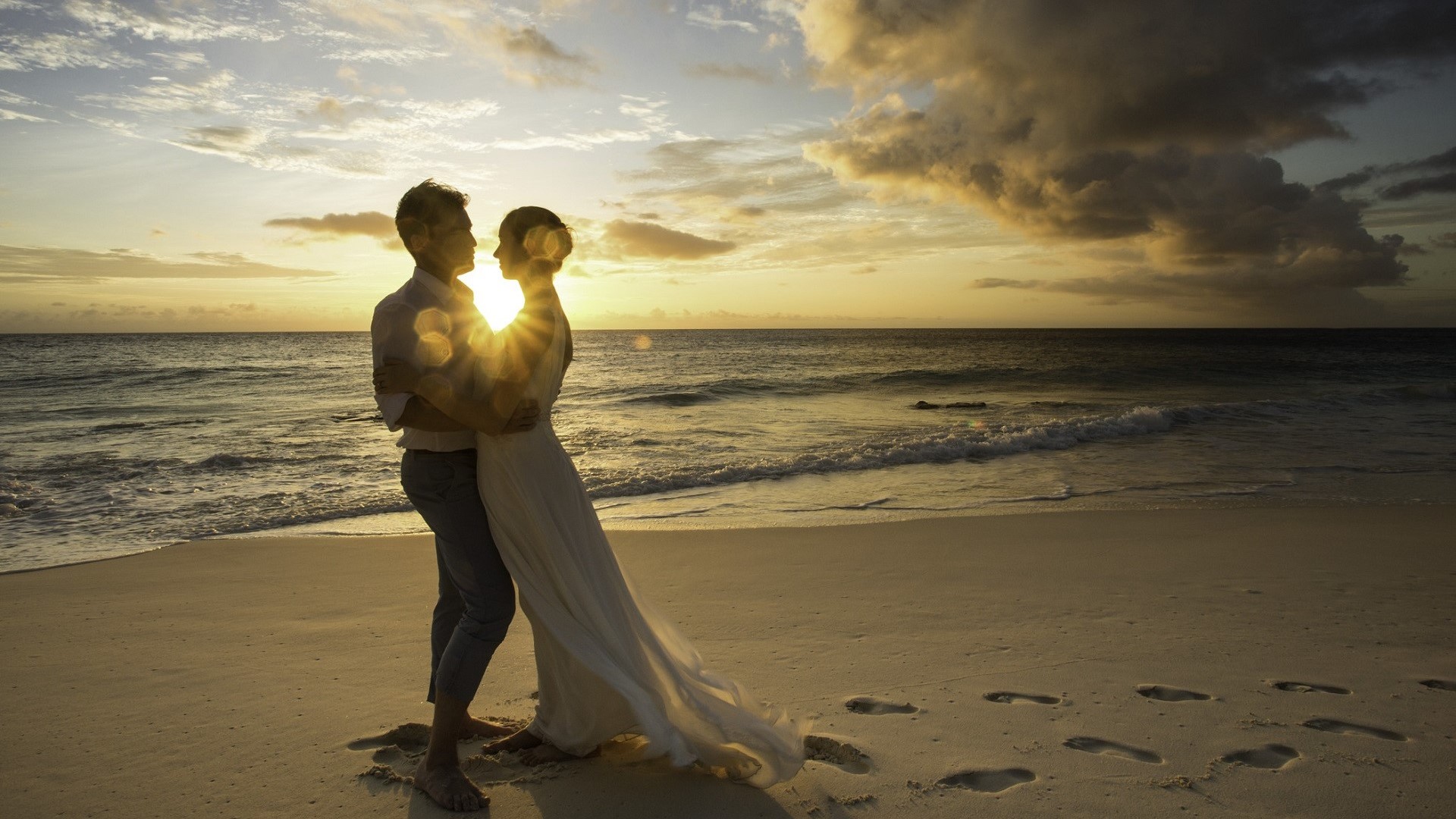 wedding on the beach in Mauritius and Seychelles at sunset