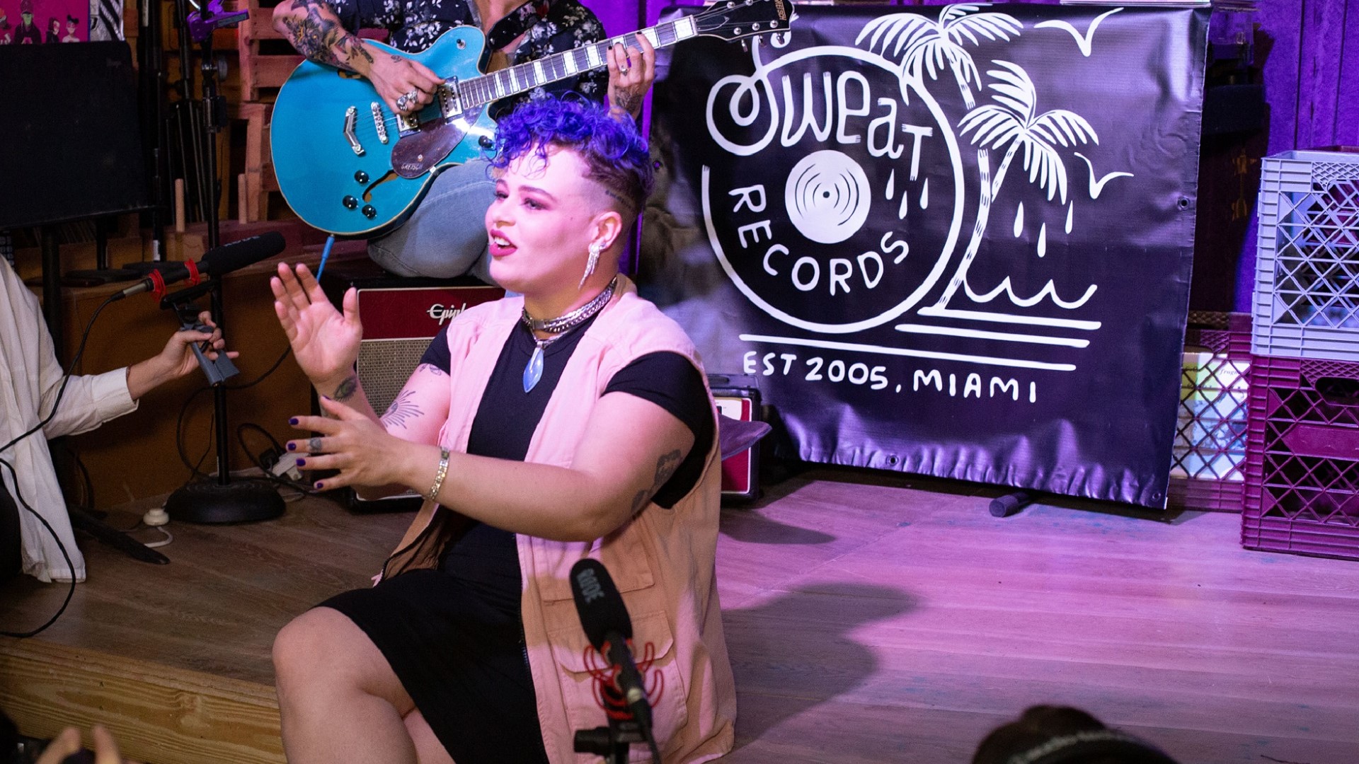 Yoli Mayor performing at Sweat Records in Miami for Tigre Sounds