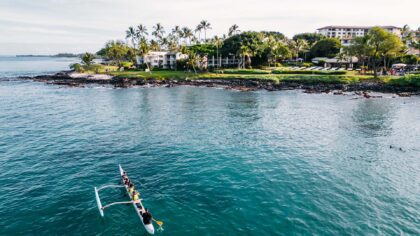 aerial view of people rowing in Maui and Wailea Beach Resort - Marriott, Maui