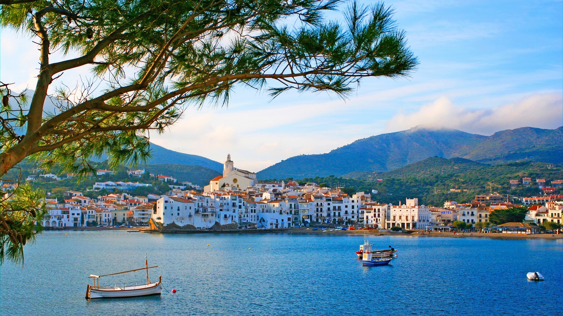 view of the waterfront in Cadaqués, Spain