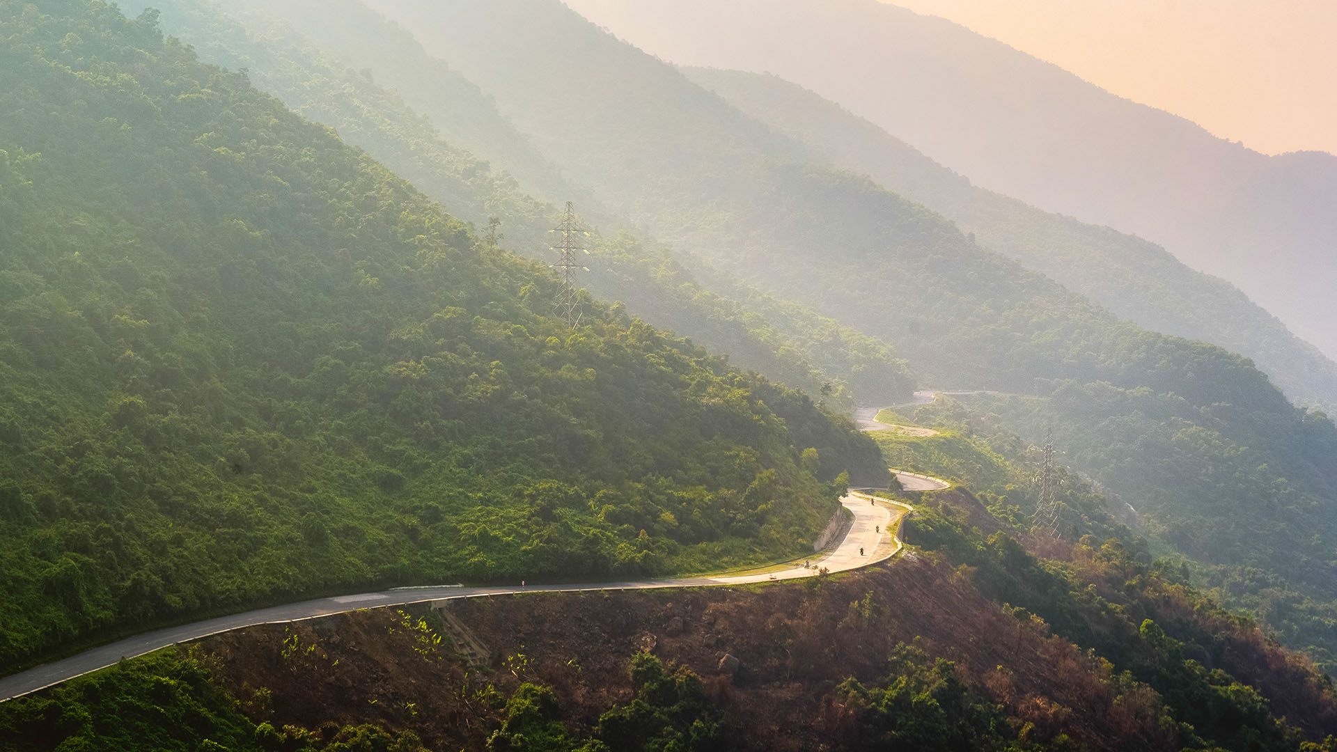 winding mountain road in vietnam