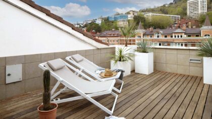 roofdeck with chairs in san sebastian spain