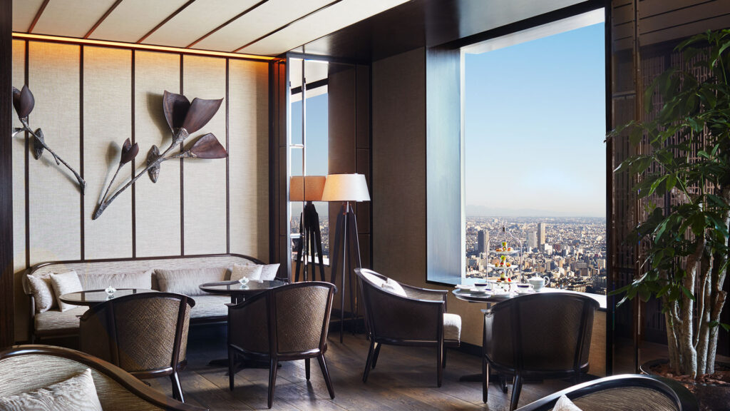 view of an elegant seating area in the Club Lounge at The Ritz-Carlton, Tokyo