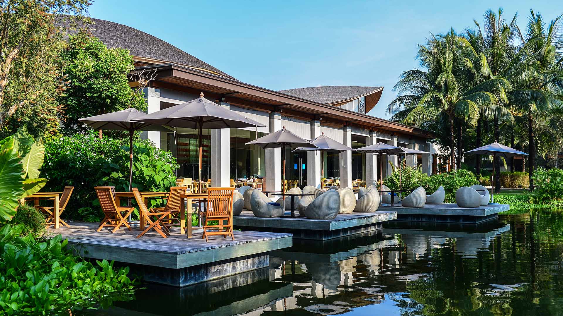 an outdoor terrace at Renaissance Phuket Resort & Spa