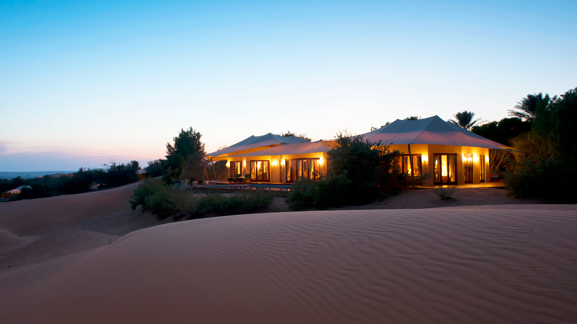 a view of Al Maha, a Luxury Collection Desert Resort & Spa, Dubai, surrounded by sand