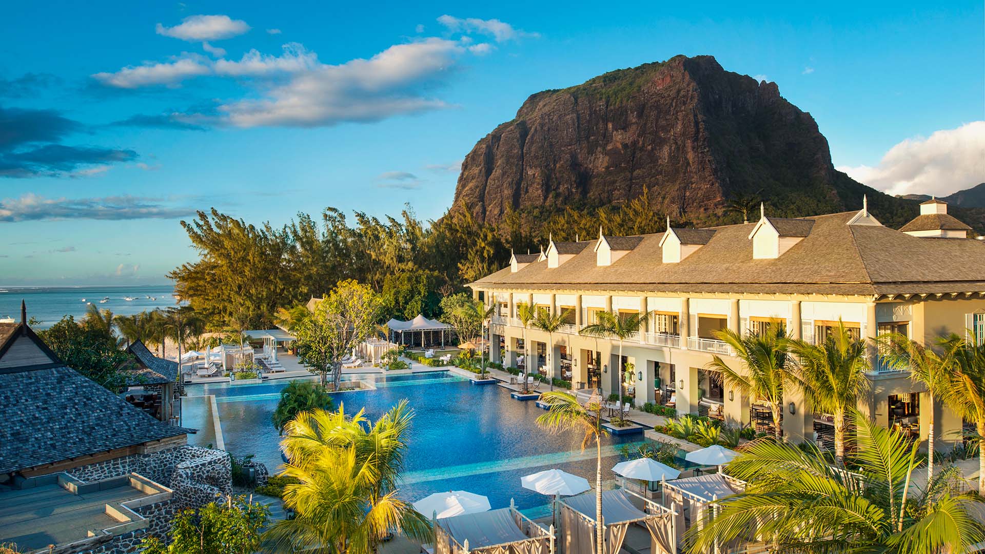 An aerial view of the JW Marriott Mauritius Resort