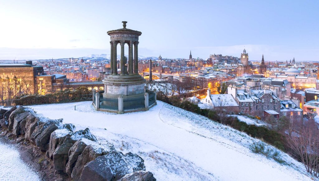 Edinburgh, Scotland, in the winter