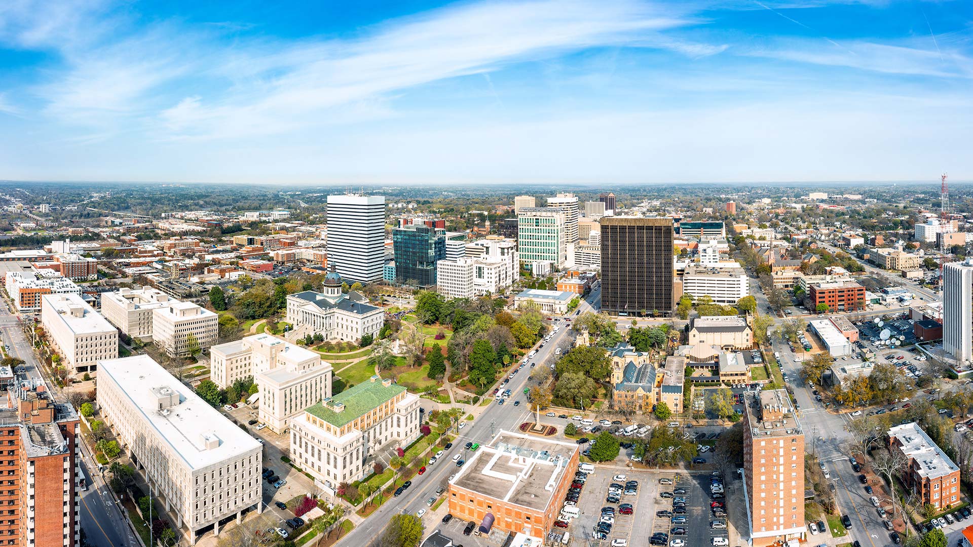 Aerial view of Columbia, South Carolina