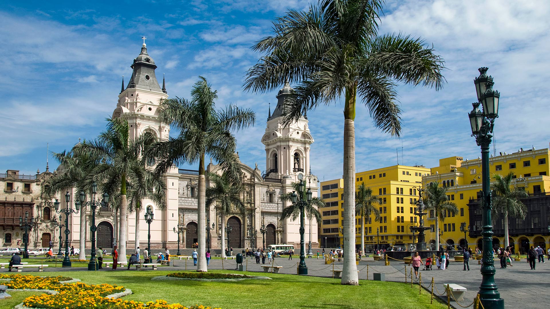 The historic Plaza de Armas in Lima, Peru