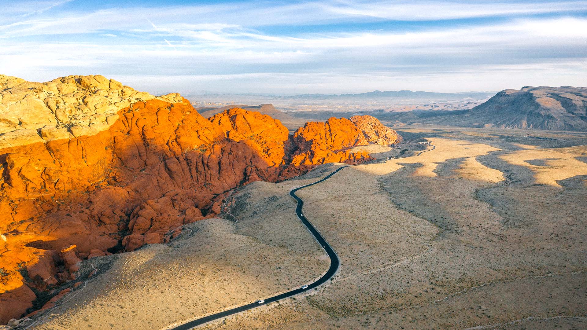Aerial view of Red Rock Canyon National Conservation Area