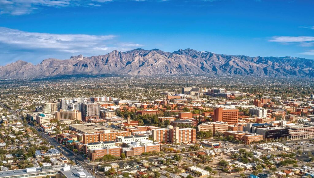 Aerial view of Tucson, Arizona