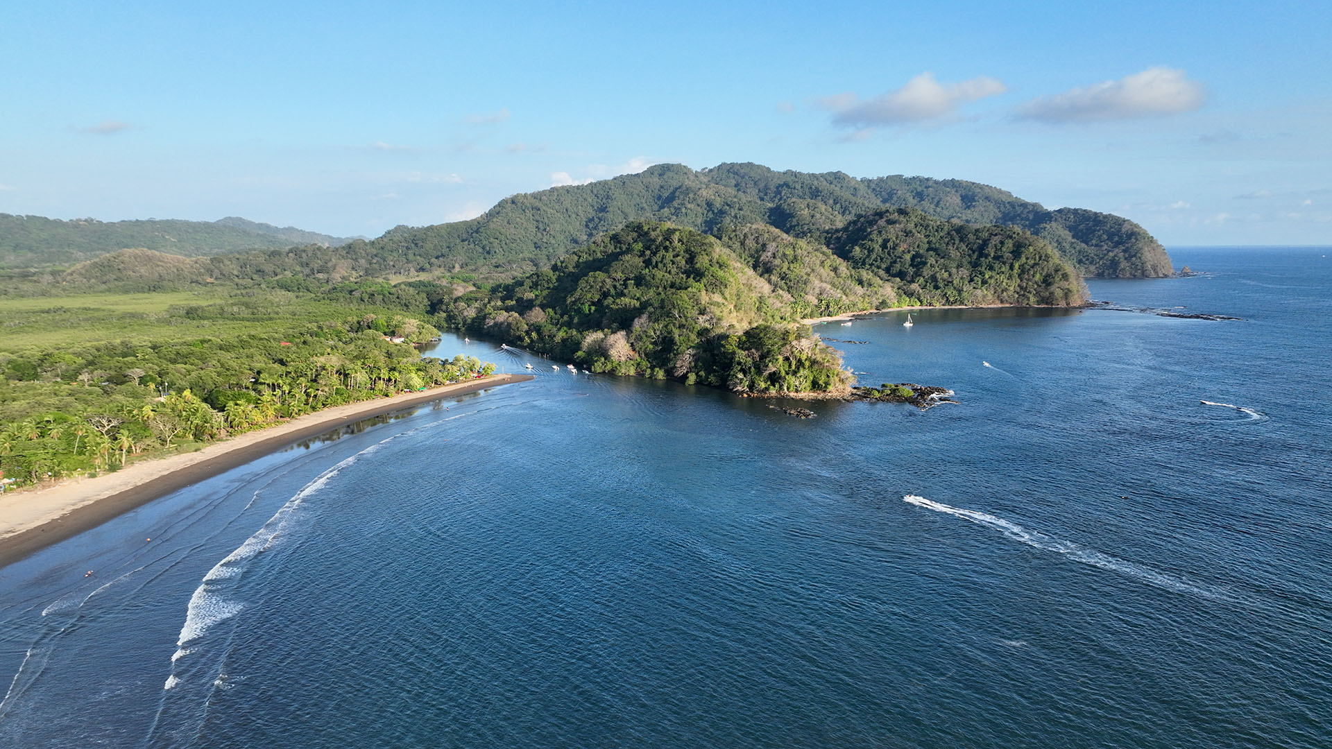 Aerial view of Playa Tambor, on the Nicoya Peninsula in Costa Rica