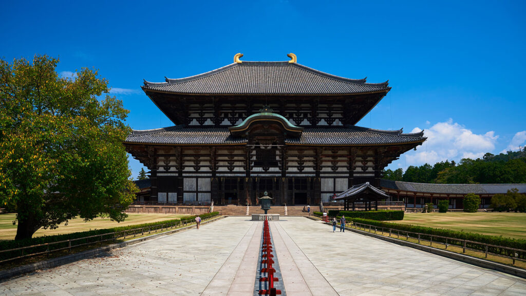 view of todaiji temple, nara, japan.