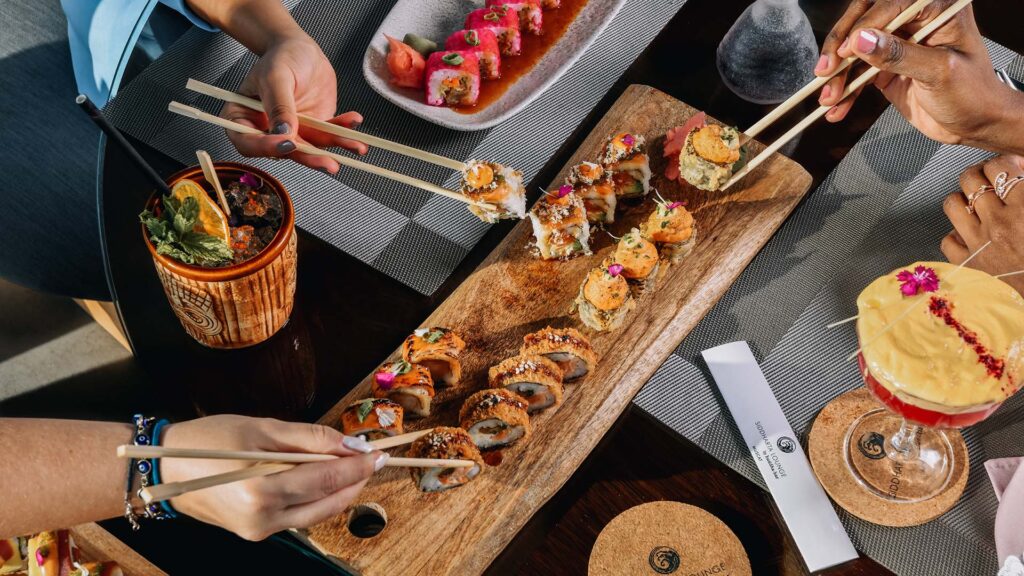 sushi and cocktails at the w muscat siddharta lounge