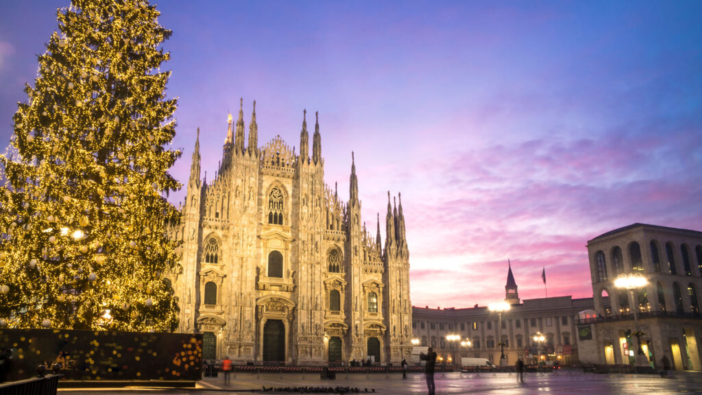 milan's cathedral during christmas