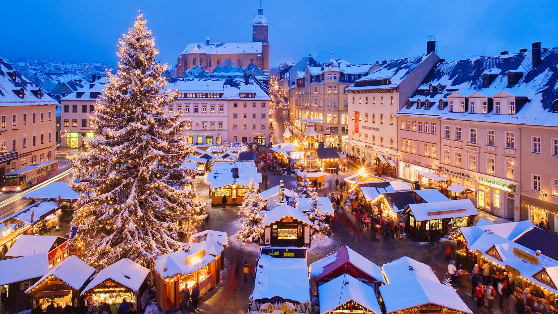 german christmas market at night
