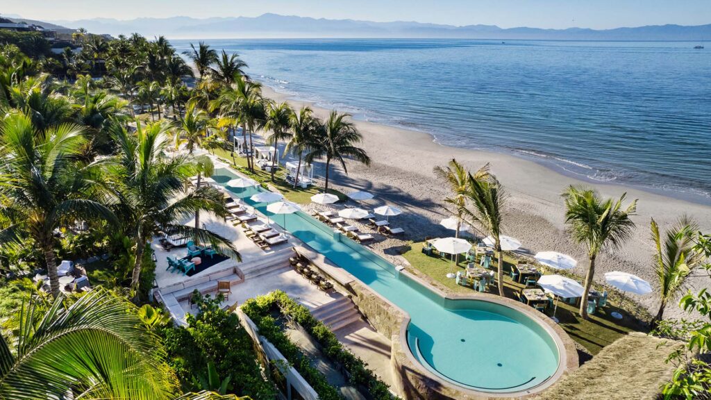 elevated view of the pool at w punta de mita, mexico