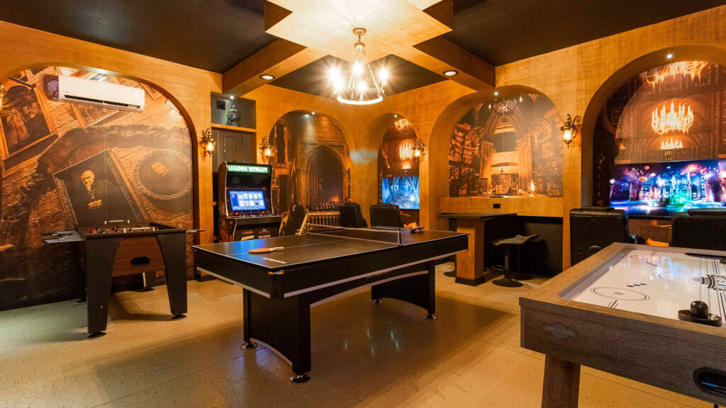 A pool table and other games in a room at a Homes & Villas by Marriott Bonvoy family vacation rental