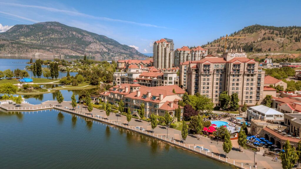 elevated view of the delta hotels grand okanagan