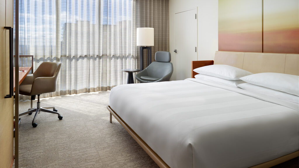 a guest room at Atlanta Marriott Marquis 