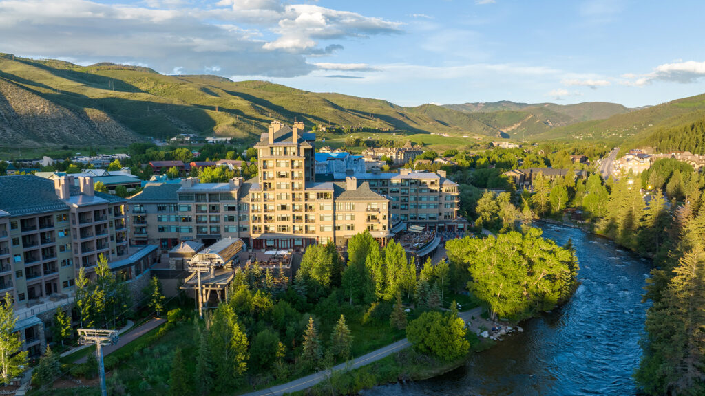 aerial view of The Westin Riverfront Resort & Spa, Avon, Vail Valley