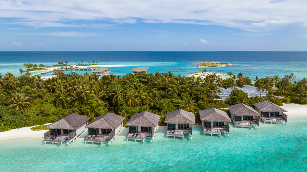 aerial view of Le Méridien Maldives Resort & Spa